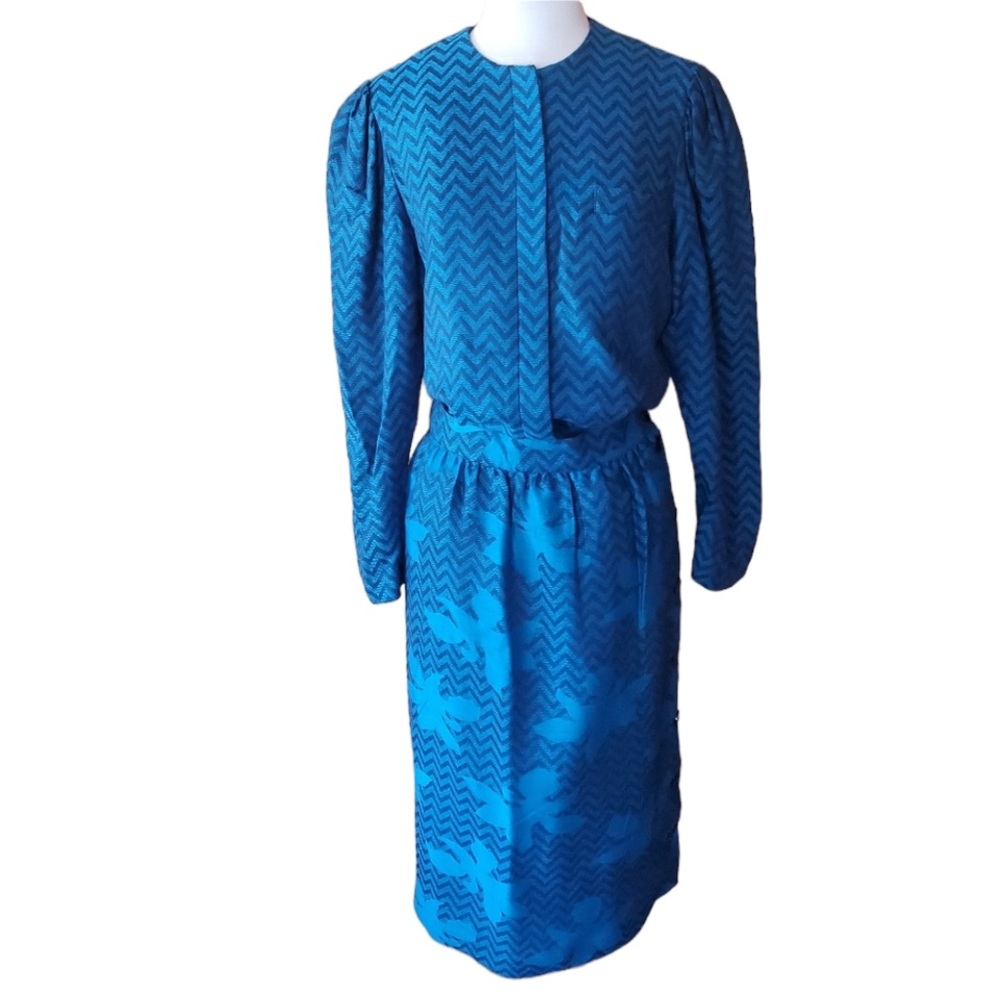 NWT 1980s Julie Francis Wool & Silk Skirt Set